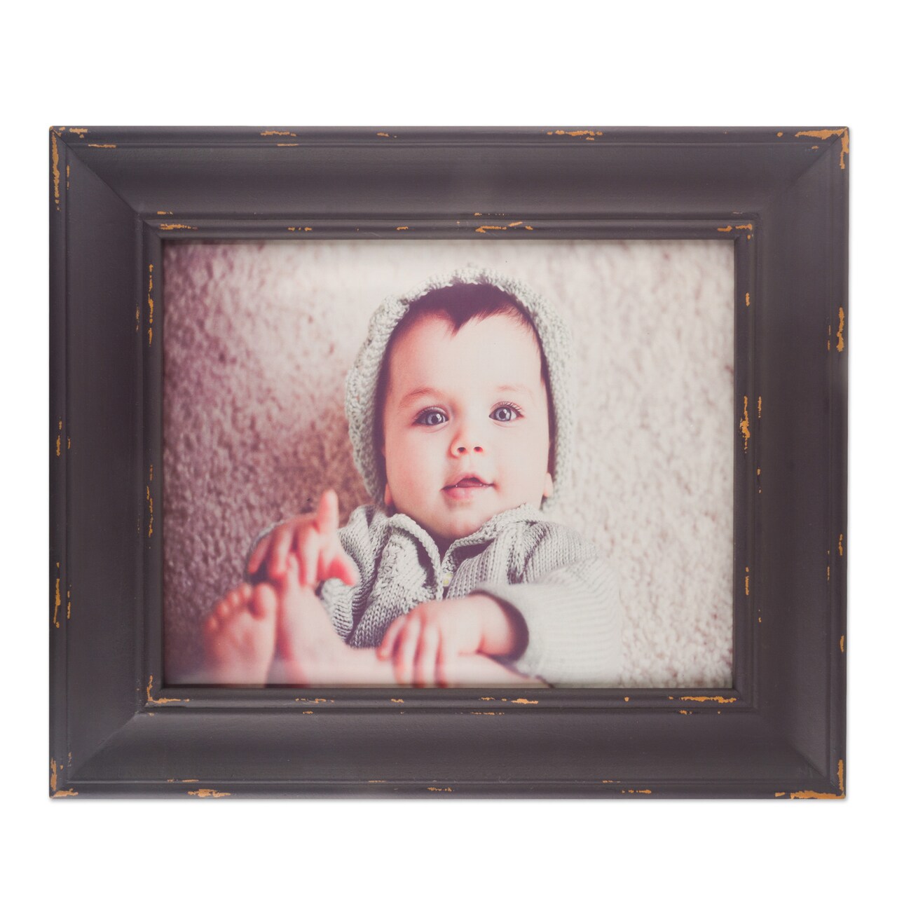 Contemporary Home Living Farmhouse Weathered Rectangular Picture Frame - for 8" x 10" Photo - Brown